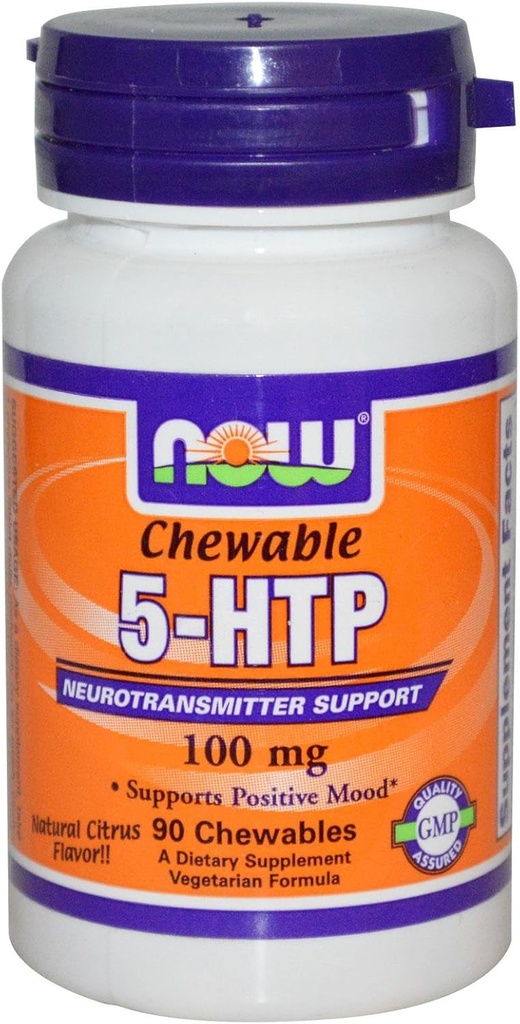 Ahora Alimentos 5-HTP Citrus Naturales Chewable - 100 mg - 90 Chewables