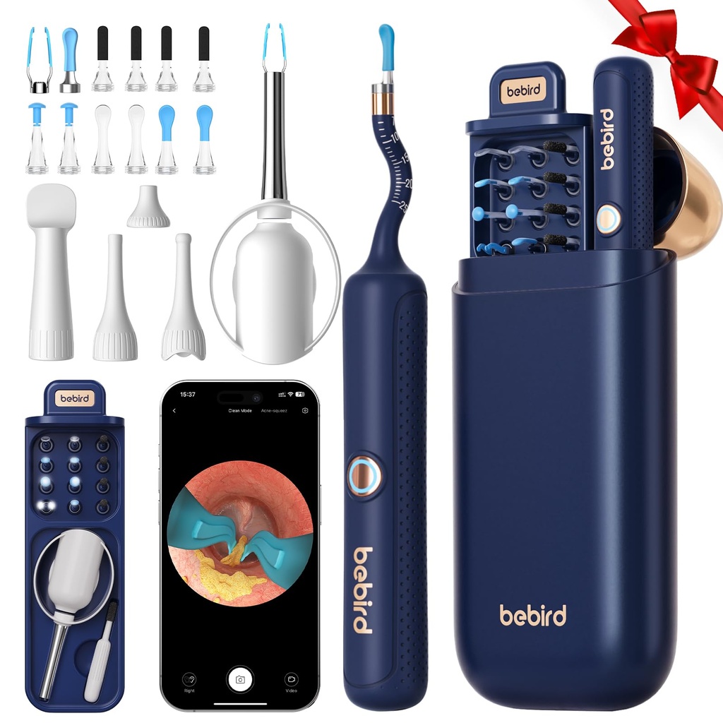 Bebird Earsight Plus R37R Ear Cleaning Camera Wax Removal Tool kit, Flexible Ear Scope Otoscope Camera Light, Visual Ear Picker Wireless Earwax Remover Tweezers para adultos &amp; niños