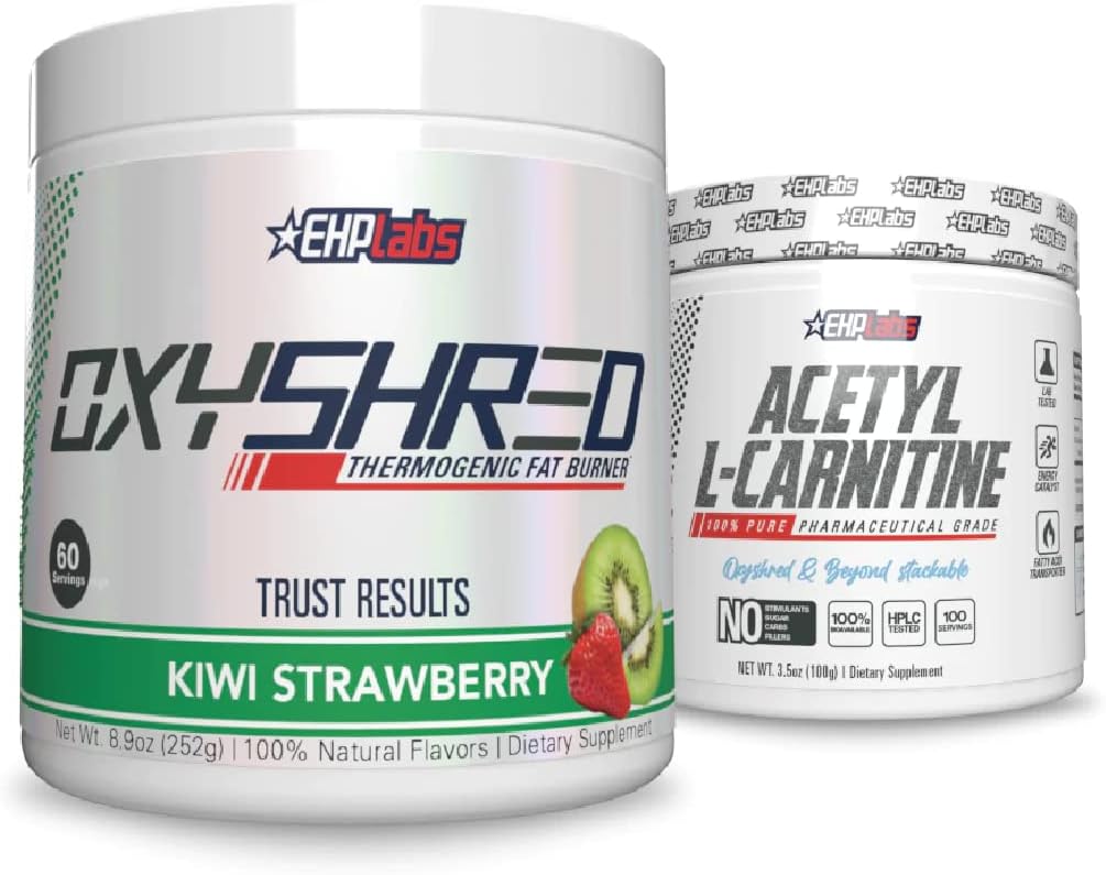 EHP Labs Shred + Acetyl Bundle - OxyShred Thermogenic Pre Workout Powder " Shredding Supplement - Acetyl L-Carnitine - Supports Natural Energy, Aids Metabolism, " Healthy Brain Function