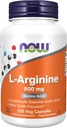 AHORA L-Arginina 500 mg,250 cápsulas de verduras (envasado puede variar