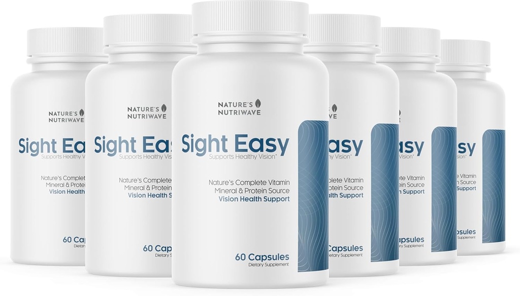 SIGHT EASY - Vitaminas Oculares &amp; Suplementos Minerales con Lutein " Zeaxanthin, Vitamina C, Vitamina E, Zinc y Bilberry para Visión y Función Ocular Saludable Soporte - 60 cápsulas, 6 meses de suministro