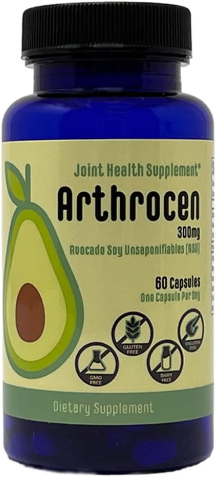 Suplemento Conjunto de Salud, 300Mg Avocado Soy Unsaponifiable, No GMO, Dairy Free, Gluten Free &amp; Shellfish Free, 60 Day Supply, One Capsule Por Day (2 Meses)...