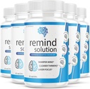 (5 Pack) Remind Solution for Memory Advanced Cognitive Brain Health Fun Focus Max Concentration Recall Suplemento (300 cápsulas)