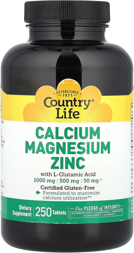 Calcium-Magnesium-Zinc Country Life 250 Tabs