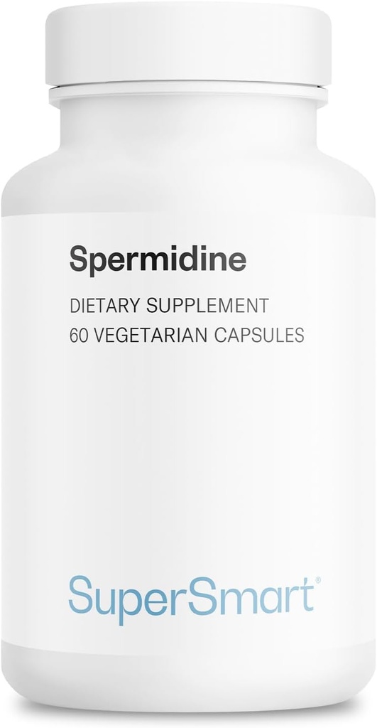 Supersmart - Spermidine 3mg por día - Rice Starch Extract Suplemento ← No Gluten Libre - 60 cápsulas vegetarianas