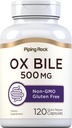 Piping Rock Ox Bile Suplemento 500mg Silencio 120 Capsules  Digestive Enzyme ← Non-GMO, Gluten Free
