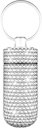 Yuchew Bling Pill Case Pill Container Rhinestone Pill Box Portable Waterproof Pocket Pill Holder Storage Botella con Keychain para Viajar, Outdoor, Camping (Silver)