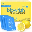 Blowfish for Headaches | Maximum Strength Effervescent Pain Relief Tablets – Treats Headaches Fast, 2X Faster Than Pills – Lemon Flavor (1 Pack)