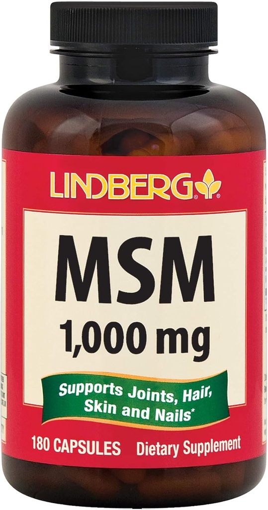 MSM Capsules Silencio 1000mg Silencio 180 Conde Silencio Sulfur Silencio No GMO, Gluten Suplemento gratuito Silencio Por Lindberg
