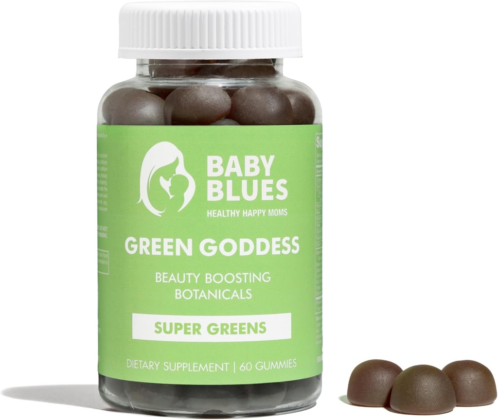 Bebé Azules Green Goddess Gummies, 60 Conteo Suplemento dietético, Planta-Basada, Forma Gummy