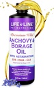 Lifeline Wild Anchovy + Borage Oil for Dogs ← Omega-6 GLA Suplemento para la salud de la piel, alergias " Cuna tóxica Reduce la cama, picazón " Inflamación – 26 oz