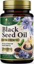 Black Seed Oil Softgels 1000mg - Premium Nigella Sativa Blackseed, Pure Natural Black Cumin Seed Oil & Antioxidant for Skin & Immune Support - Non GMO, Bottled in USA Suplemento - 180 Softgels