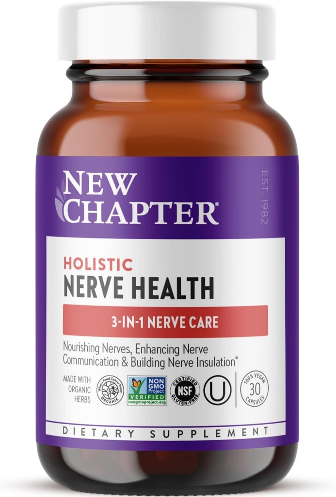 Nuevo capítulo Nerve Health Supplement for 3-in-1 Support from Head to Toe - Vitamina B1 genera energía para los nervios, vitamina B6 mejora la transmisión saludable, vitamina B12 construye aislamiento, 30ct