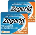 Zegerid OTC, Omeprazole Plus Bicarbonato de Sodio, 24 horas, Proton Pump Inhibitor (PPI), Heartburn Medicine, Acid Reducer, Two 42ct Cartons