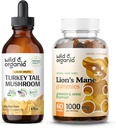 Wild &amp; Organic Turkey Tail Tincture 4 fl oz &amp; Lion's Mane Gummies