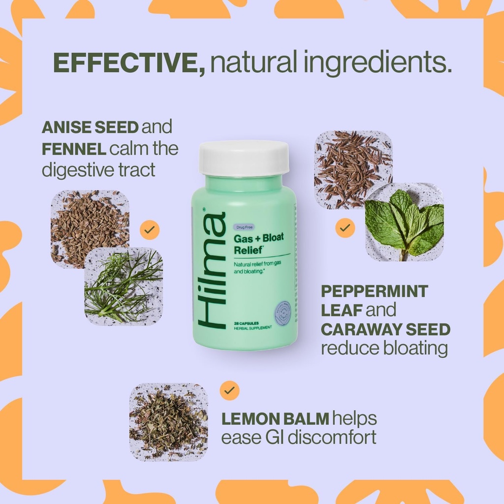 Hilma Natural Gas & Bloating Relief and Prebiotic Fiber Gummies Bundle