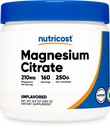 Nutricost Magnesium Citrate Powder (Unflavored, 250 Gram)