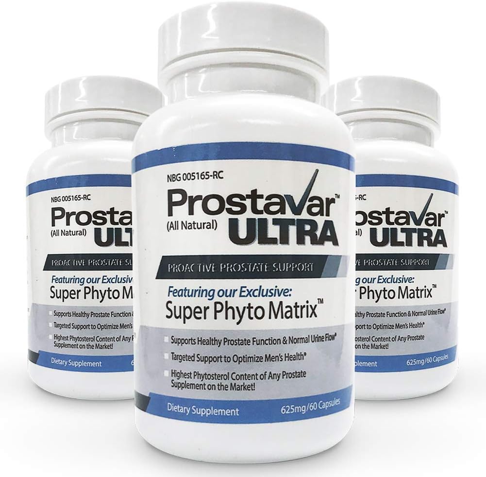 3 botella nueva mejora del fabricante de Original Prostavar Ultra Prostat Support 600mg 90% Beta-Sitosterol &amp; 320mg Saw Palmetto + Grape Seed Extract
