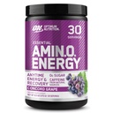 Optimum Nutrition Amino Energy - Pre Workout with Green Tea, BCAA, Amino Acids, Keto Friendly, Green Coffee Extract, Energy Powder - Concord Grape, 30 Servimientos