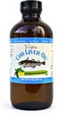 Virgin Cod Liver Oil - 8 Fl oz Natural, Fuente sostenible, Wild Caught & Fresh Tasting. Alto en vitamina D, Omega 3 DHA/EPA (Lemon y Peppermint Flavored)
