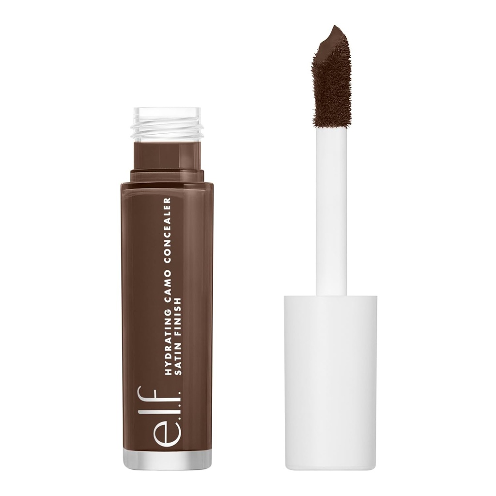 e.l.f. Hidrating Camo Concealer, Covers Blemishes & Under-Eye Circles, Full-Coverage " Delivers A Satin Finish, Vegan " Cruelty-Free, Rich Walnut