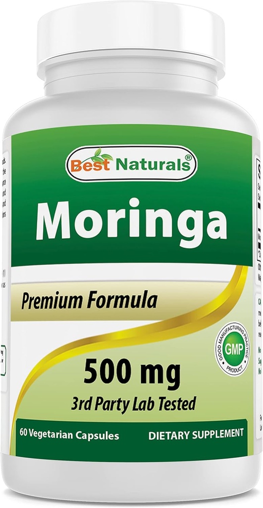 Mejores Naturales Moringa Superfood 500 mg 60 cápsulas de verduras