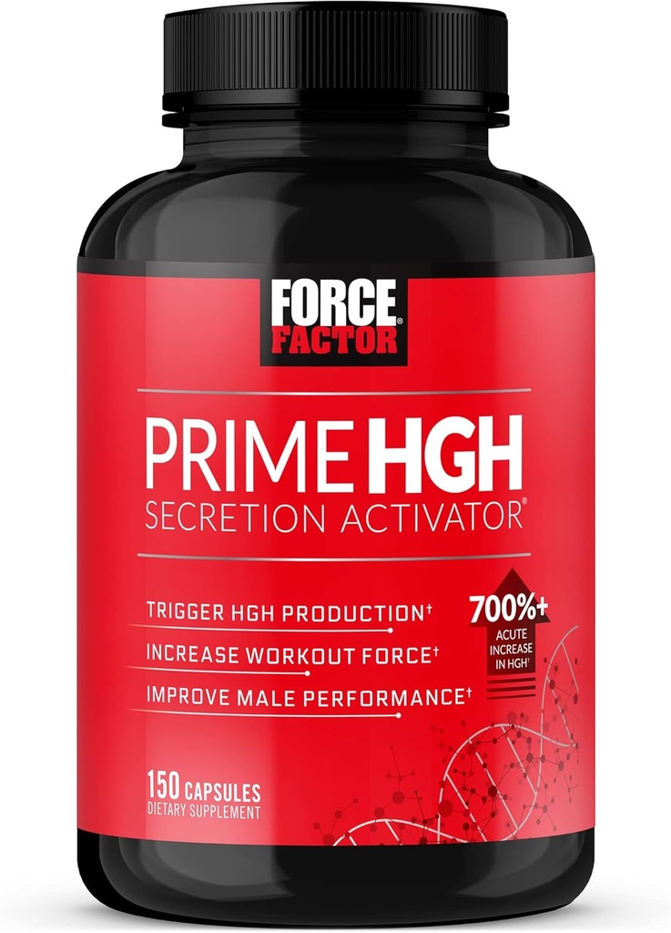 FORCE FACTOR Prime HGH Secretion Activator Suplemento para Hombres con L-Arginina y L-Glutamina para Trigger HGH Producción, fuerza de entrenamiento más fuerte, y mejorar el rendimiento deportivo, 150 cápsulas