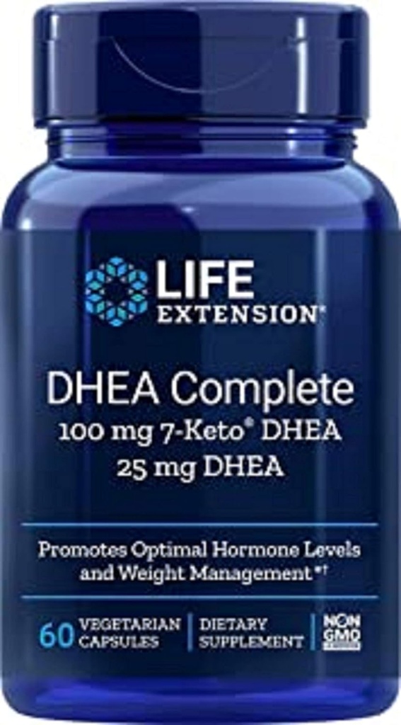 DHEA completa, 100 mg 7-Keto DHEA, 25 mg DHEA, 60 cápsulas