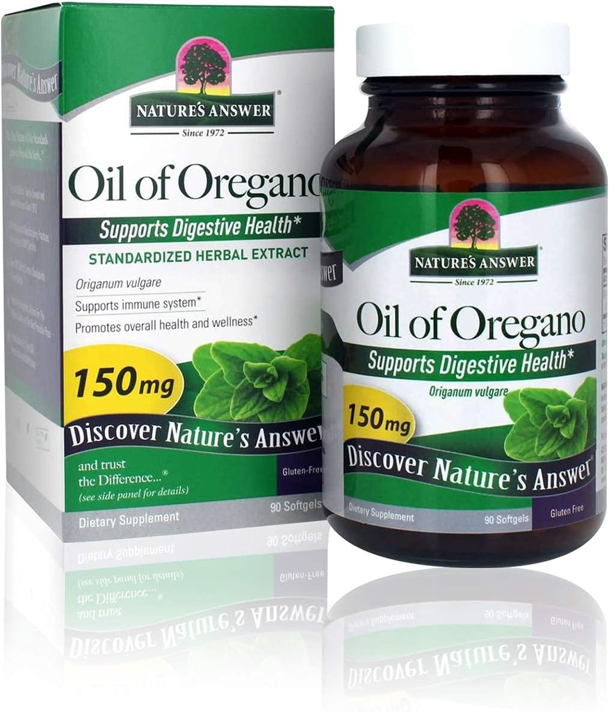 Respuesta de la naturaleza Aceite de orégano Cápsula Softgels, 90-Count ← Natural Immune Booster ← Promueve la digestión saludable &amp; Gut Flora