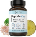 Nutrientes Zen PeptideVite GLP-1 Asistencia Vitamina para la Salud Gut con Probióticos, Bromelaina, Picolinato de cromo " Ginger orgánico (60 cápsulas)
