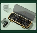 Weekly Pill Organizer/ Dispensers, 3 Times A Day, 7 Day Large Compartments Travel Pill Container/ Box, Moisture-Proof Medicine Case for Fish Oil Vitamins Pills (Transparent Black)