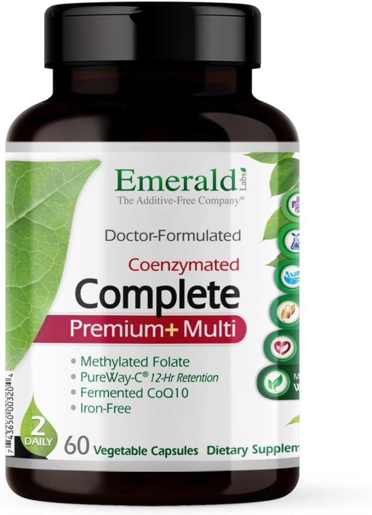 EMERALD LABS Premium Multi - Multivitamínico para Digestivo &amp; Immune Soporte con vitamina C como PureWay-C, B Complejo de vitaminas, Albion Chelated Zinc &amp; Más - 60 cápsulas vegetales (30-Day Supply)