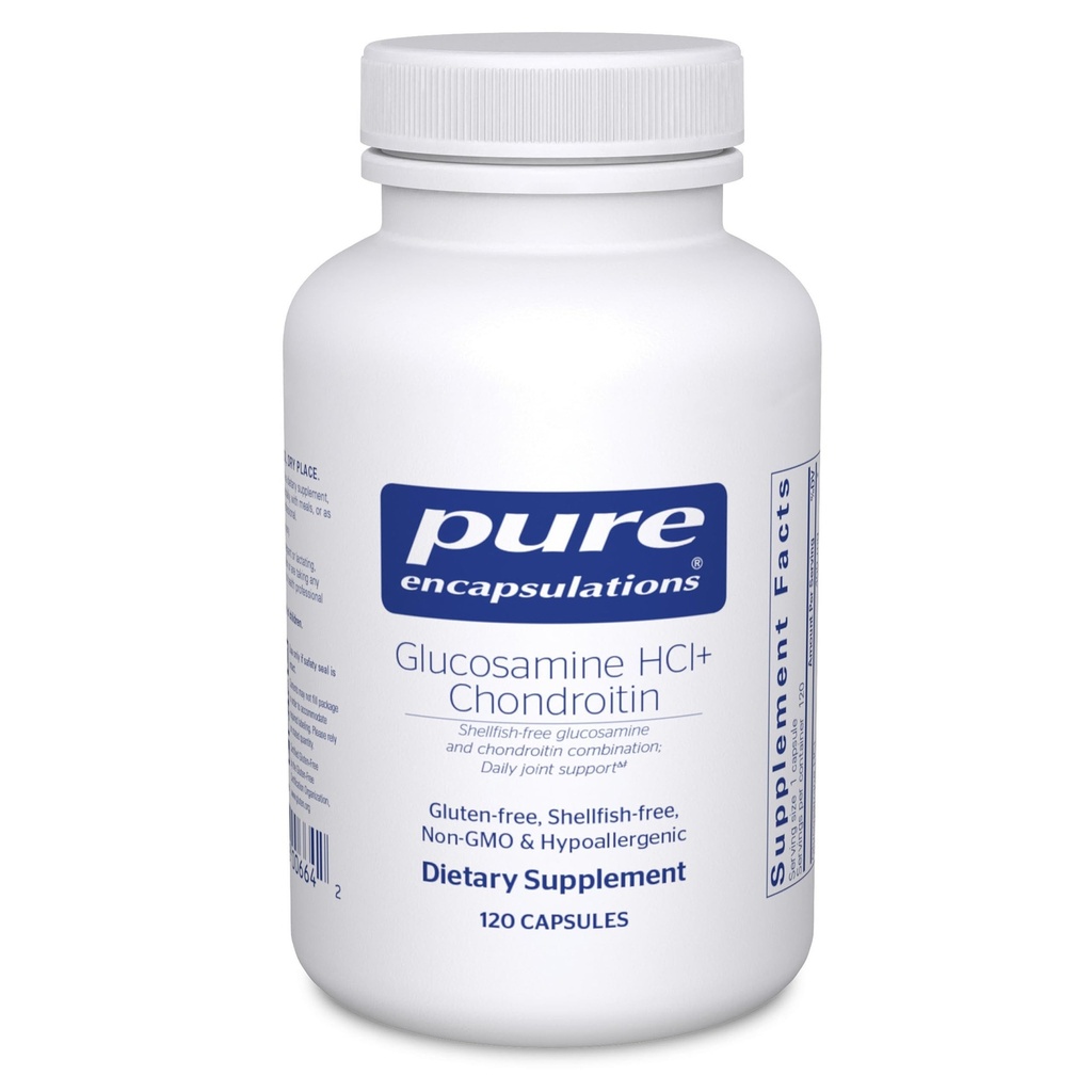 Pure Encapsulations Glucosamine HCl Chondroitin | Hypoallergenic Dual|Strength Support for Healthy Joint Motility and Function | 120 Capsules
