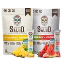 Salud 2-Pack | 2-in-1 Hydration + Immunity (Pineapple) & Energy + Focus (Strawberry Watermelon) – 15 Servings Each, Agua Fresca Drink Mix, Non-GMO, Gluten Free, Vegan, Low Calorie, 1g of Sugar