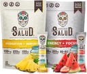 Salud 2-Pack TENIDO 2-en-1 Hidratación + Inmunidad (Pineapple) & Energy + Focus (Strawberry Watermelon) – 15 Sirve cada uno, Agua Fresca Drink Mix, Non-GMO, Gluten Free, Vegan, Baja Calorie, 1g de Sugar