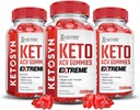 Laboratorios Justificados (3 Pack Ketosyn Keto ACV Gummies Extreme 2000MG Ketosyn Keto Gummies Apple Sider Vinegar Formulado con Powder Pomegranate Beet Juice B12 Vegan Non GMO 180 Gummys