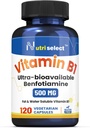 120 cápsulas de vitamina B1, que proporciona 500 mg de benfotiamina, y es libre de gluten, vegano y gluten