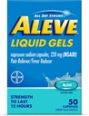 Aleve geles líquidos, Naproxen Sodium para alivio de dolor ‐ 50 Conde