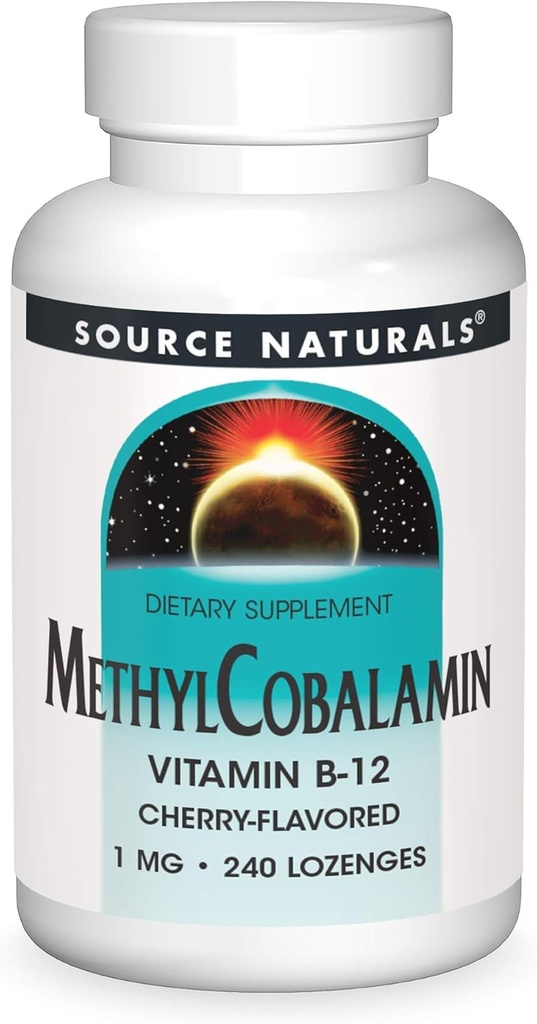 Fuente Naturales MetilCobalamin Vitmain B-12 Cherry-Flavored, 1 mg - 240 Lozenges