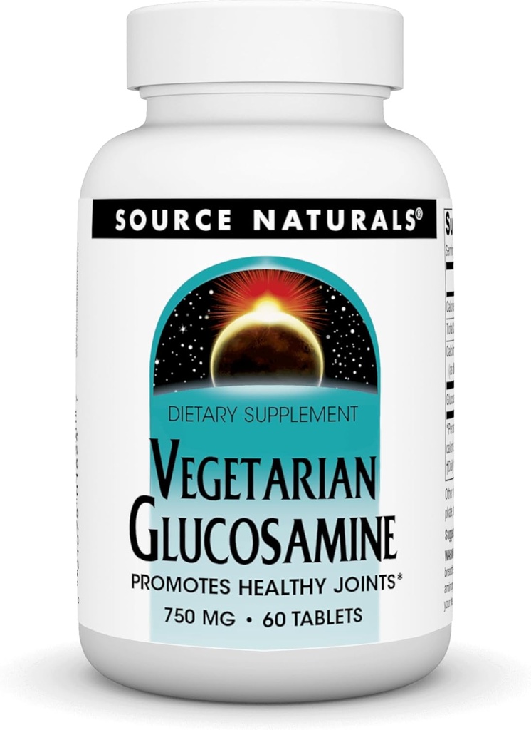 Fuente Naturals Glucosamina Vegetariana, promueve articulaciones saludables*, 750 mg - 60 Tabletas