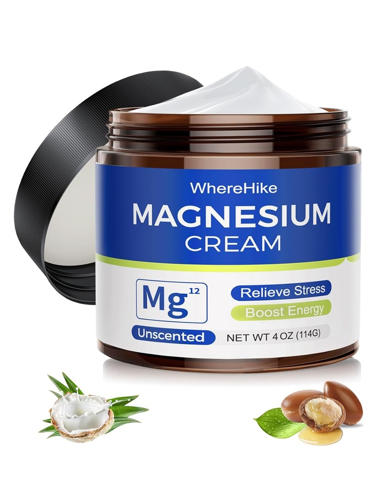 Crema natural de magnesio tópico para el sueño,Loción de magnesio nocturna para el dolor y los calambres de las piernas,Relajación muscular,Calma, Hidratación profunda para el cuidado de la piel