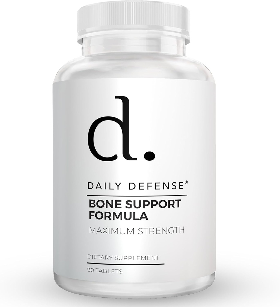 Suplementos de calcio para hombres de mujeres - Daily Defense Bone Support Fórmula con Calcio 1000mg, Magnesium, L-Lysine HCl, &amp; More - para una mejor flexibilidad y movilidad - 90 Tablas de calcio fáciles de absorber