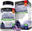 Elderberry Capsules con zinc y vitamina C para adultos - Immune Support Vitaminas para Mujer y Hombre - Black Sambucus Elderberry Vitamina C y Zinc - Immune Defense Multiminerals Suplemento, 60 Conde