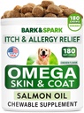 BARK limitadaSPARK Omega 3 for Dogs - 180 Fish Oil Treats for Dog Shedding, Skin Allergy Chews, Itch Relief, Hot Spots Treatment - Joint Health - Skin and Coat Supplement - EPA & DHA Fatty Acids - Salmon Oil