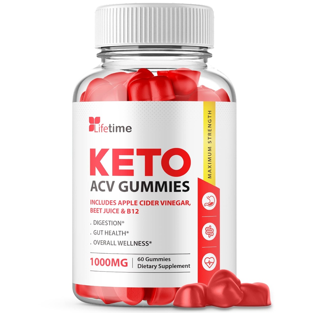 Lifetime Keto Plus ACV Gummies - Fórmula Oficial, Vegan, Non GMO - Lifetime Keto acc Gummies, Life Time Keto Gummies with Apple Cider Vinegar, Vitamina B12, Beet Root, Pomegranate Juice (60 Gummies)