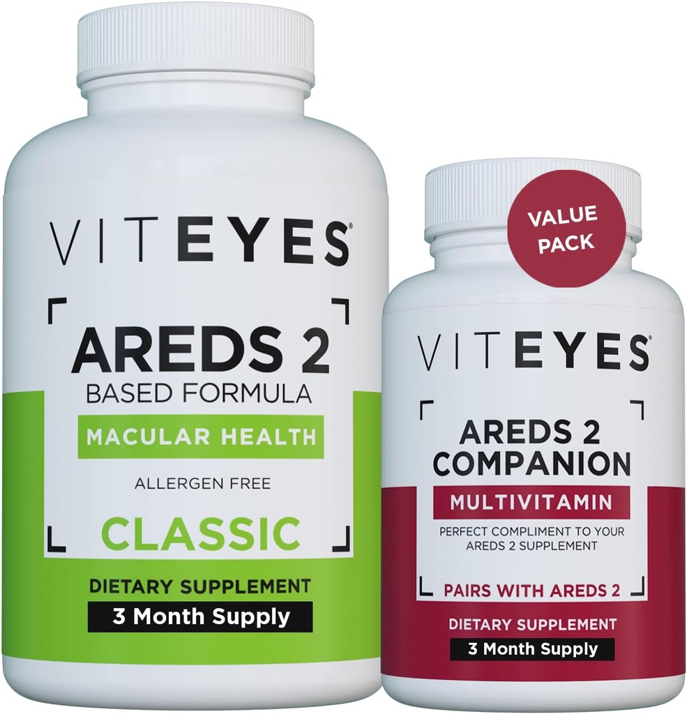 Viteyes AREDS 2 Capsules y Viteyes Multivitamina AREDS 2 Compañero, Única Vitaminas Oculares de Dosis Diaria, 3 Mes de Suministro