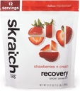 SKRATCH LABS Recovery- Sport Drink Mix | Complete Milk Protein with Carbs, Electrolytes, and Probiotics | Post Workout Powder | Strawberries + Cream