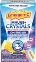 Emergen-C Immune Plus Crystals, On-The-Go Immune Support Supplement with Vitamin C, Vitamin D, B Vitaminas, Zinc y Manganese, Berry Lemonade, Back to School Essentials - 28 Stick Packs