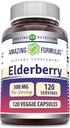 Fórmulas asombrosas Elderberry Suplemento TEN 500 Mg Por Serving TEN 120 Veggie Capsules TEN 10:1 Concentrate TENIDO NO-GMO TENIDO Gluten-Free TEN Made in USA