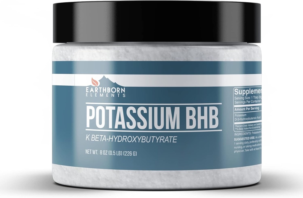 Elementos terrestres Potasio D-Beta-Hydroxybutyrate 8 oz, Potasio BHB, Siempre Puro